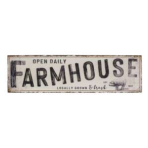 Open Daily Farmhouse Distressed Metal Sign 65313;
