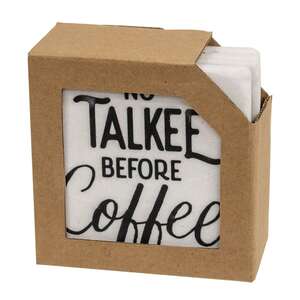 No Talkee Before Coffee Coasters, 4/Set 65327;