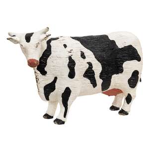Distressed Carved Look Primitive Resin Cow
