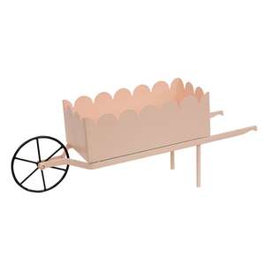 Pink Scalloped Metal Wheelbarrow 70134;