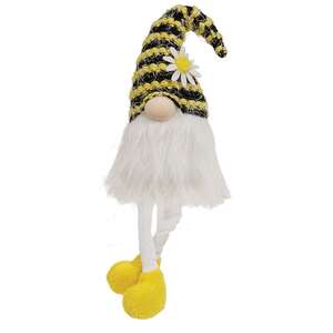 Fuzzy Bee Striped Dangle Leg Gnome ADCSP3004;
