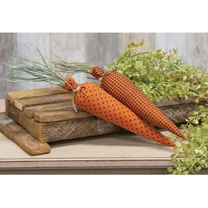 2 Set, Orange & Black Polka Dot & Buffalo Check Carrots