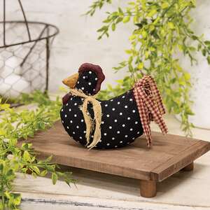 Stuffed Mini Polka Dotted Black Chicken Sitter