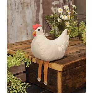 Stuffed Cream Floral Dangle Leg Country Chicken