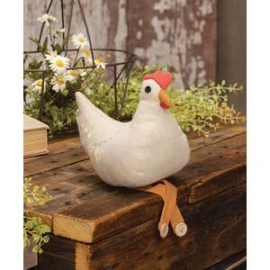 Stuffed Cream Floral Dangle Leg Country Chicken