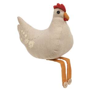 Stuffed Cream Floral Dangle Leg Country Chicken