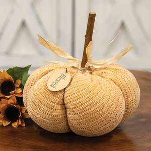 Light Orange Blessed Sweater Pumpkin, 7.5" Dia. JL24079;