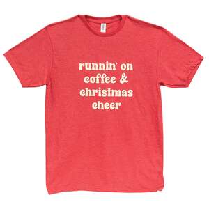 Runnin' On Coffee & Christmas Cheer, Heather Red L130XXL;