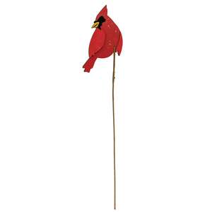 Layered Wooden Left Facing Cardinal Plant Poke, 14"H SA112611;
