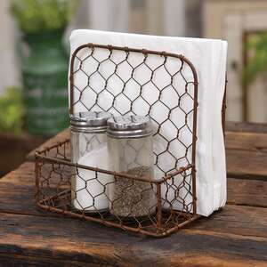 Rusty Galvanized Wire Napkin Holder