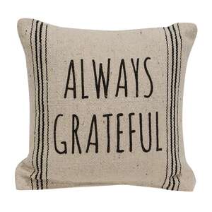 Always Grateful Striped Natural Pillow 15555;