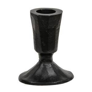 Short Carved Black Taper Holder, 3.25" 15585A;