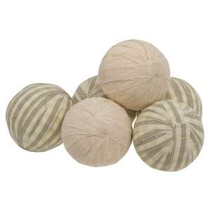 Natural Striped Rag Balls, 6/Set 15652;
