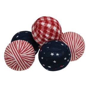 Americana Gingham Rag Balls, 6/Set 15655;