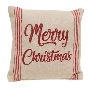 Merry Christmas Red Striped Pillow 15657;