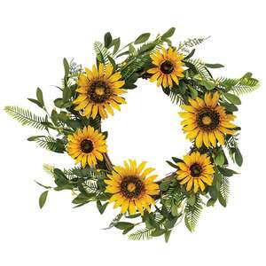 Black-Eyed Susan, Pip, & Spring Greens Twig Wreath 18322;