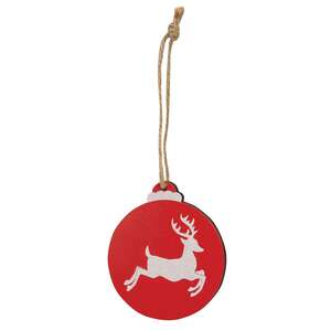 Sparkle Reindeer, Candy Canes, or Snowflake Wooden Bulb Ornament, 3 Asstd. 37153;