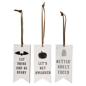 Eat Drink and Be Scary Tag Ornaments, 3/Set 37175;