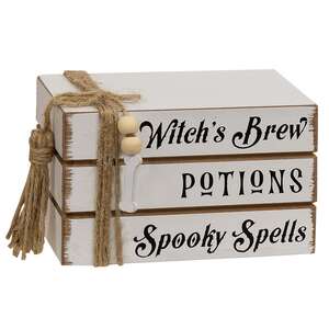 Witch's Brew, Potions, Spooky Spells Mini Wooden Book Stack 37180;