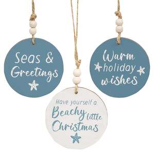 Beachy Little Christmas Ornament, 3 Asstd. 37217;