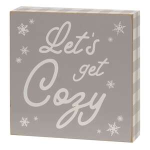 Let's Get Cozy Wooden Box Sign 37244;