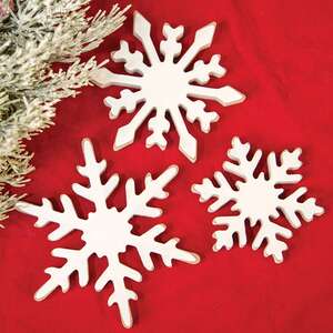 Distressed Chunky Wooden Snowflake Sitters, 3/Set 37251;