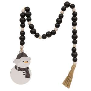 Black & White Bead Garland with Snowman 37253;