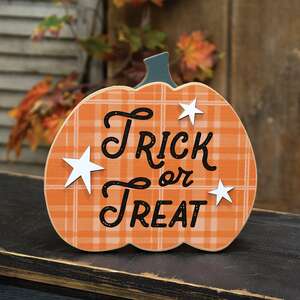 Trick or Treat Pumpkin Easel Sign