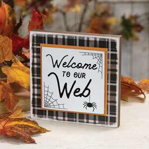 Welcome to Our Web Layered Block Sign