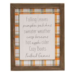 Fall Words Plaid Easel Sign 37281;
