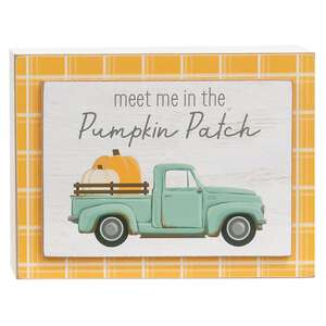 Meet Me in the Pumpkin Patch Blue Pumpkin Truck Layered Box Sign 37283;