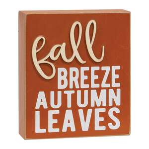 Autumn Leaves/Pumpkins Please Box Sign, 2 Asstd. 37298;