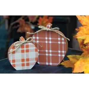 2 Set, Plaid Wooden Apple Sitters