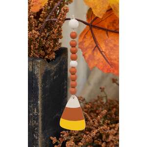 Orange & White Beaded Candy Corn Ornament