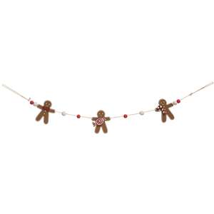 Wooden Gingerbread & Beads Garland
