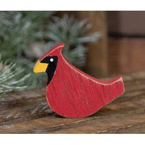 Distressed Wooden Cardinal Sitter