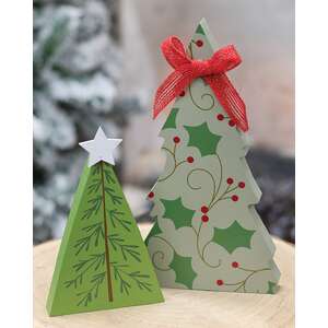 2 Set, Holly and Star Chunky Tree Sitters