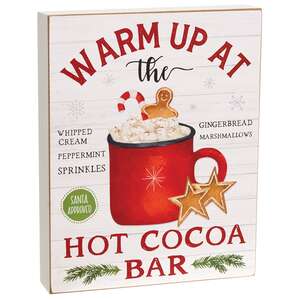 Tis the Season For Hot Cocoa Box Sign, 2 Asstd.