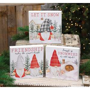 Snowmies Box Sign, 3 Asstd.