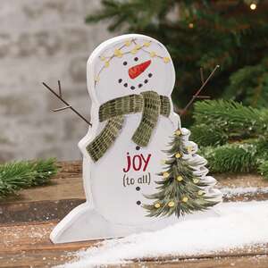 Joy (To All) Wooden Snowman Sitter