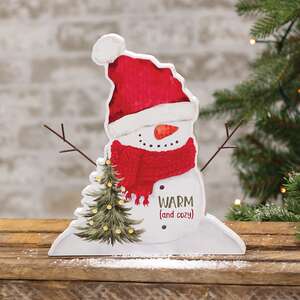 Warm (and Cozy) Wooden Snowman Sitter