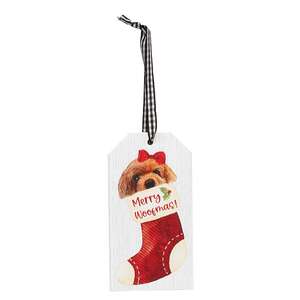 Merry Woofmas Tag Ornament, 4 Asstd.;
