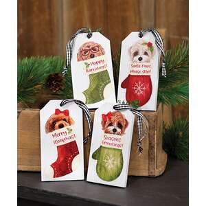 Merry Woofmas Tag Ornament, 4 Asstd.;