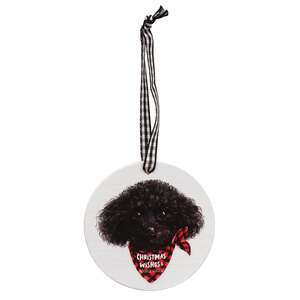Doggy Christmas Wishes Round Ornament, 3 Asstd.