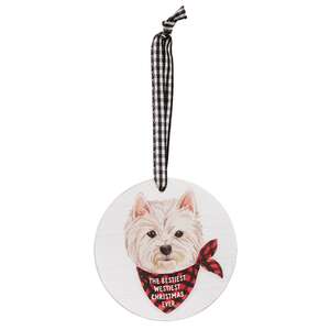 Doggy Christmas Wishes Round Ornament, 3 Asstd.