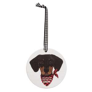 Bah Hum Pug Round Ornament, 3 Asstd.