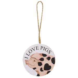 I Love Farm Animal Round Ornament, 4 Asstd.