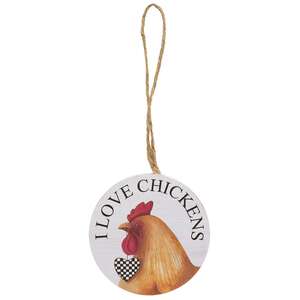 I Love Farm Animal Round Ornament, 4 Asstd.