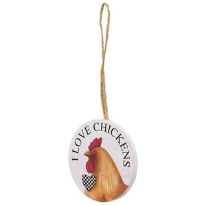 I Love Farm Animal Round Ornament, 4 Asstd.