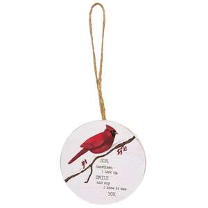 Daughter or Son Round Cardinal Ornament, 2 Asstd.